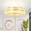 8-light Dimmable Curved Surface Crystal Chandeliers, Round Rings Shape Gold Fixture