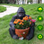 Sculpture de jardin extérieur de chimpanzé avec pot de fleurs intégré - Décoration de cour unique et réaliste