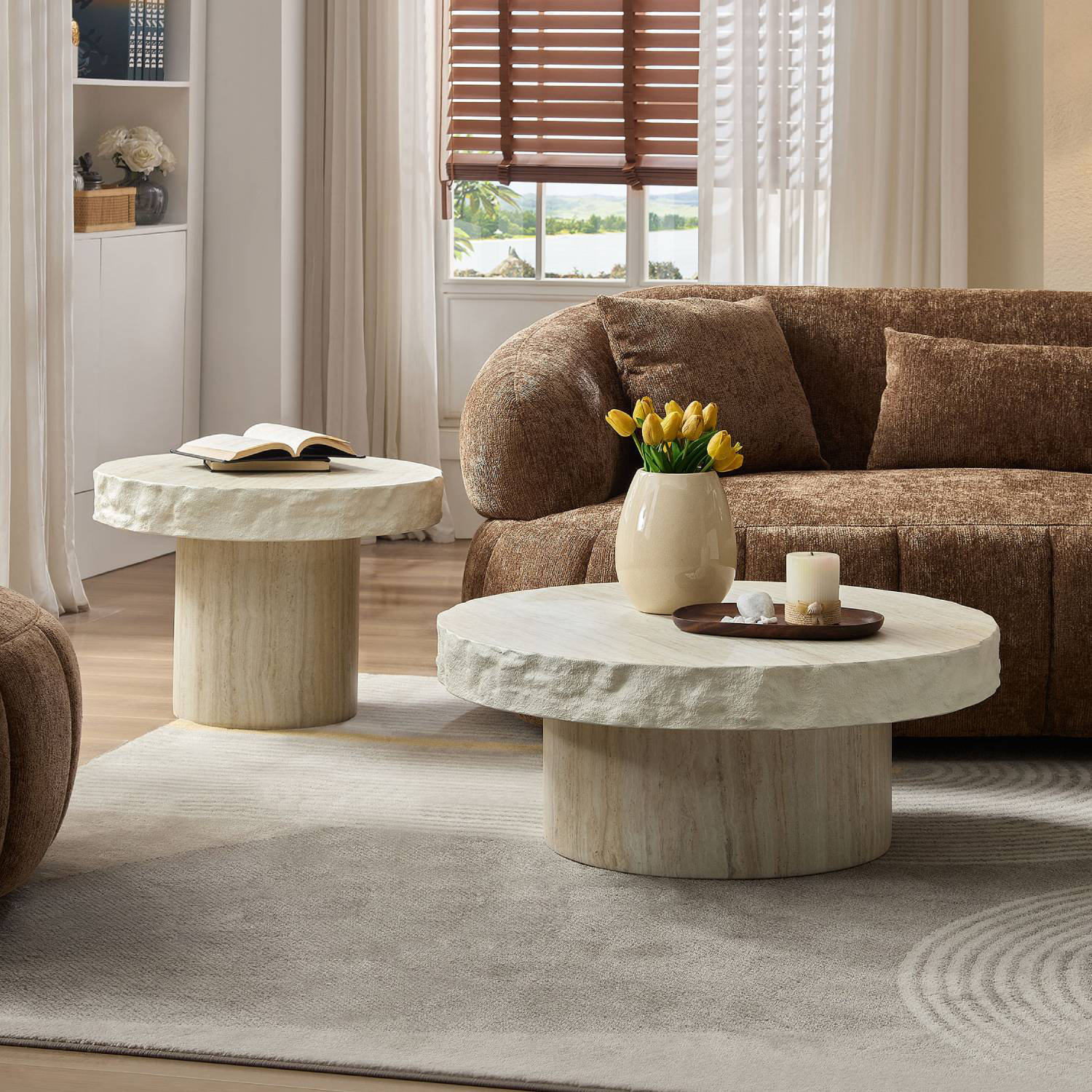Latitude Run® Round Coffee Tables Set Of 2 For Living Room | Wayfair