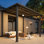 Pavillon de jardin à toit rigide avec toit incliné en acier galvanisé