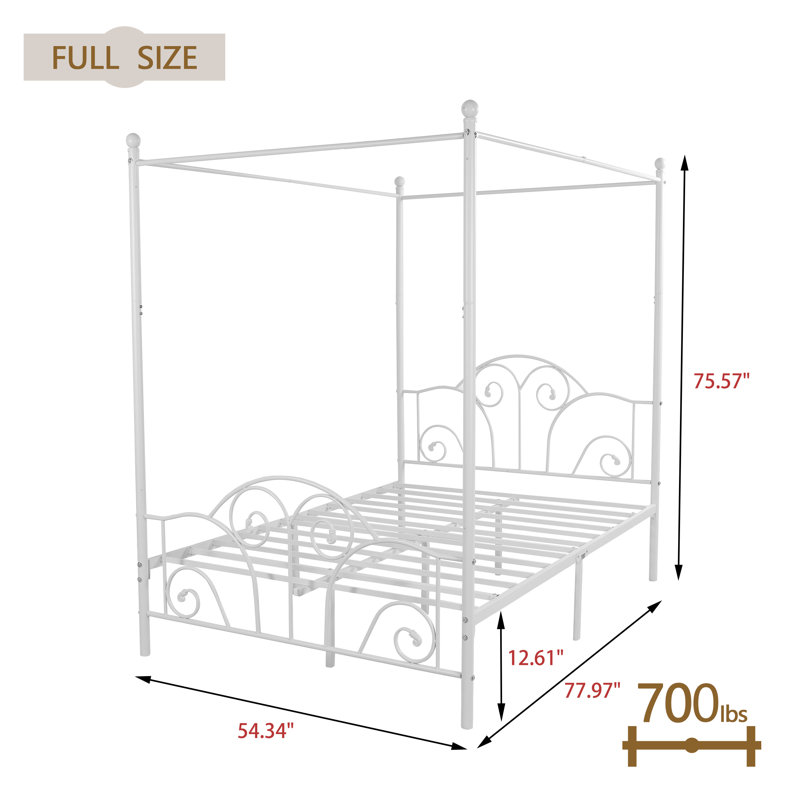 Alberts Metal Bed, Full/Double, White