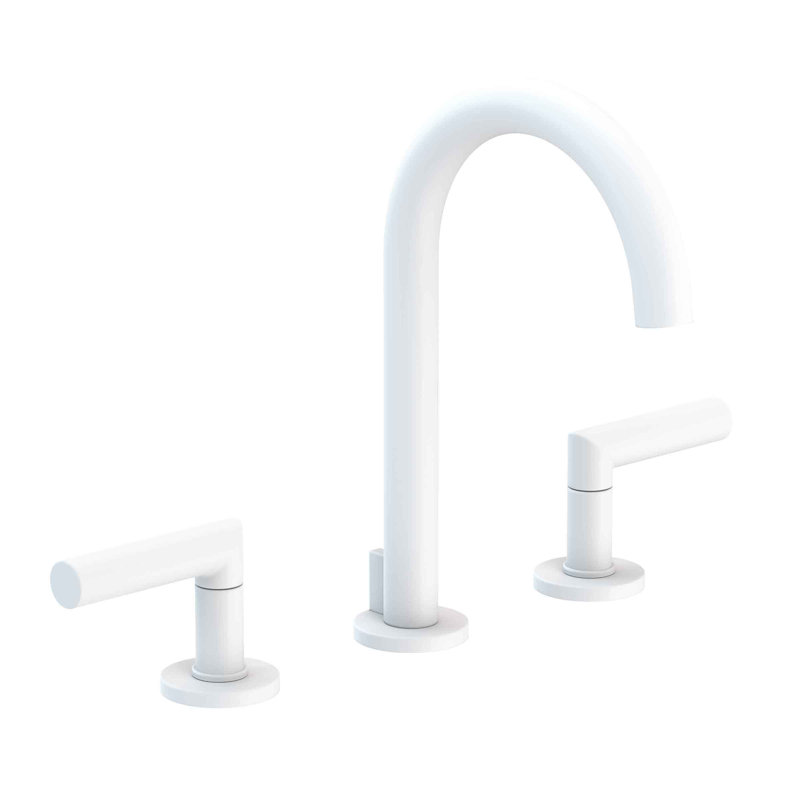 Pavani Widespread Bathroom Faucet with Drain Assembly, Matte White