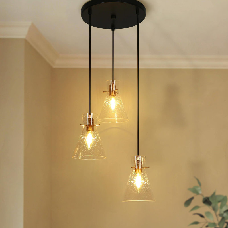 Luminaire suspendu conique à 3 lumières Layni