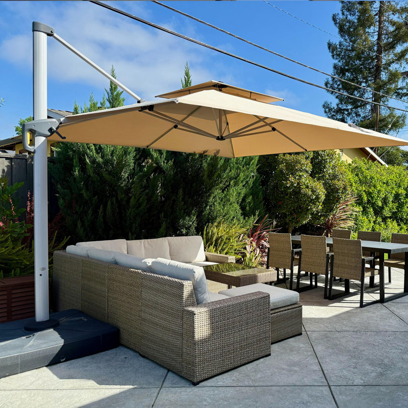 3.6m Square Cantilever Parasol, Beige