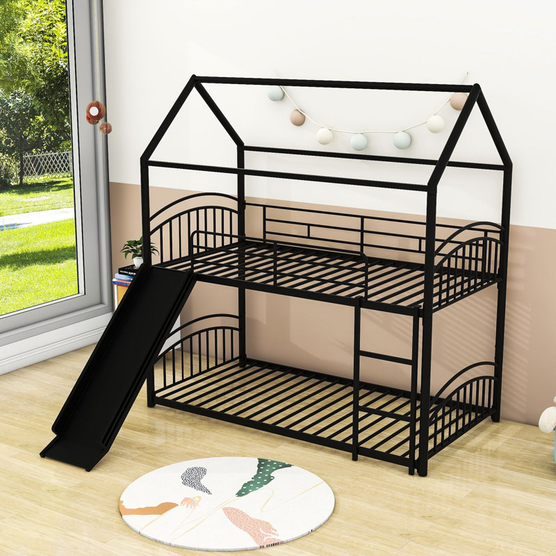 Landisville Kids Twin Over Twin Bunk Bed, Black