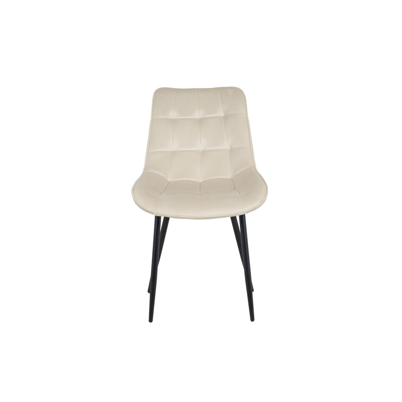 47 cm H Velvet Side Chair, Beige
