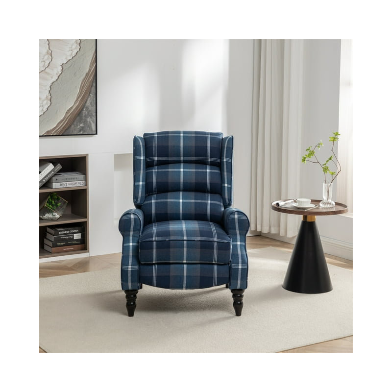 Brieuc Upholstered Recliner, Blue
