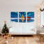 «Northern Lights» arbre de Noël et camion rouge sur toile tendue, ensemble de 3 reproductions d'art-121088761