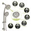 Ensemble de pomme de douche double en nickel brossé avec pomme de douche de 4,7 po, douche à 7 poignées, système de glissière et système de tuyau réglable