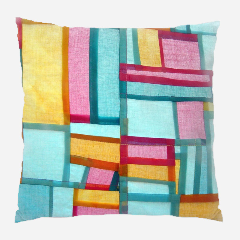 Geometric Microsuede Reversible Throw Pillow