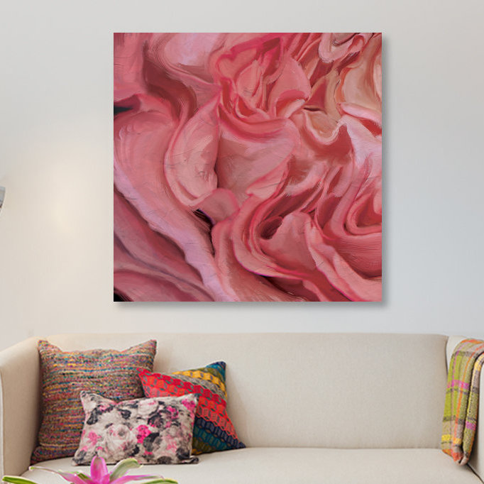 «Ruched Silk», reproduction sur toile, H 26 po x l 26 po x P 1,5 po, Toile tendue, Pas de tapis