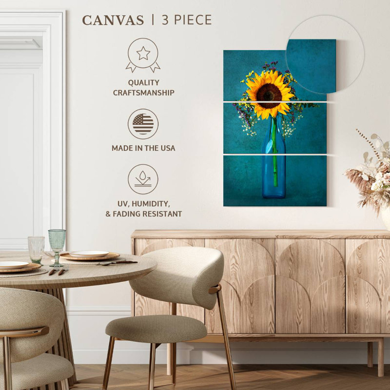 Harnek Sunflower In Vase, 38" H x 24" W