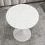 Table basse de 27,6 pouces de style Mid-Century moderne, pouvant accueillir de 2 à 4 personnes, avec un plateau de table rond en marbre veiné de blanc, pour divers décors.-1311374420-1311374419
