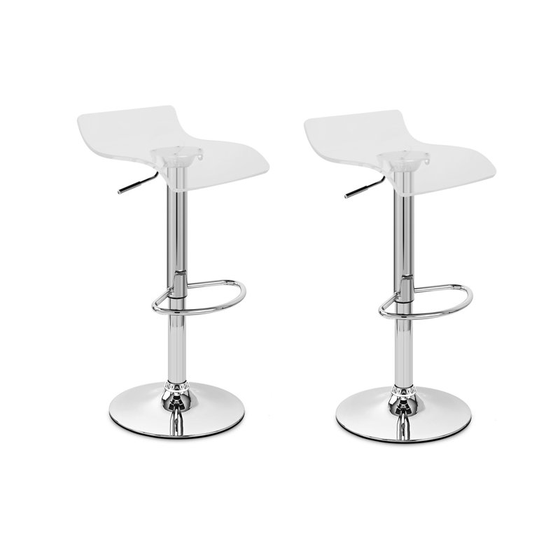 Tabouret réglable Zebra avec siège transparent