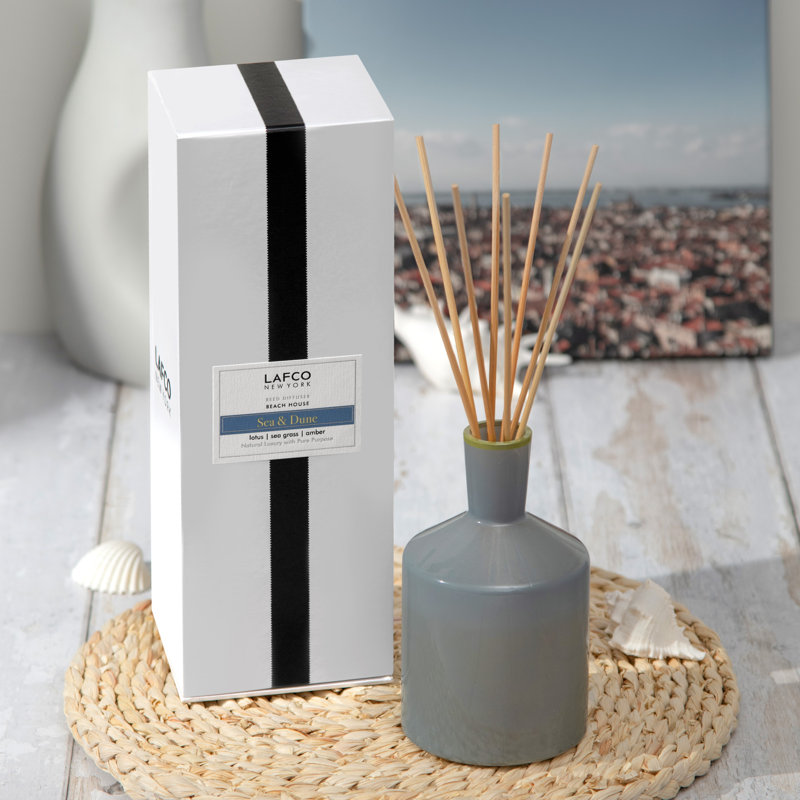 Reed Diffuser, Sea And Dune, Blue, 6.5" H x 4" W x 4" D