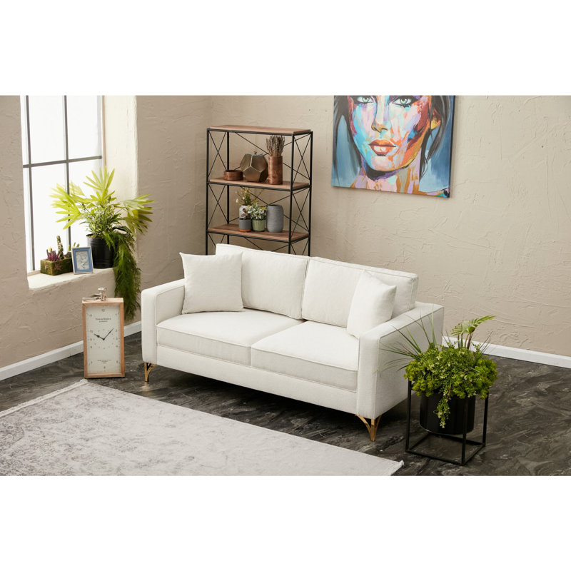 Canapé 70,9 po, 100 % polyester crème, Or