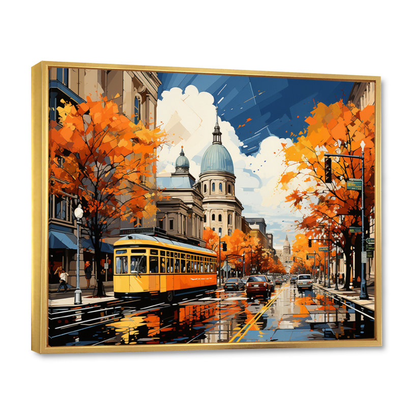 Harmony of Timeless Elegance - Cityscapes Canvas Prints, Cadre flottant doré, H 30 po x l 40 po x P 1,5 po