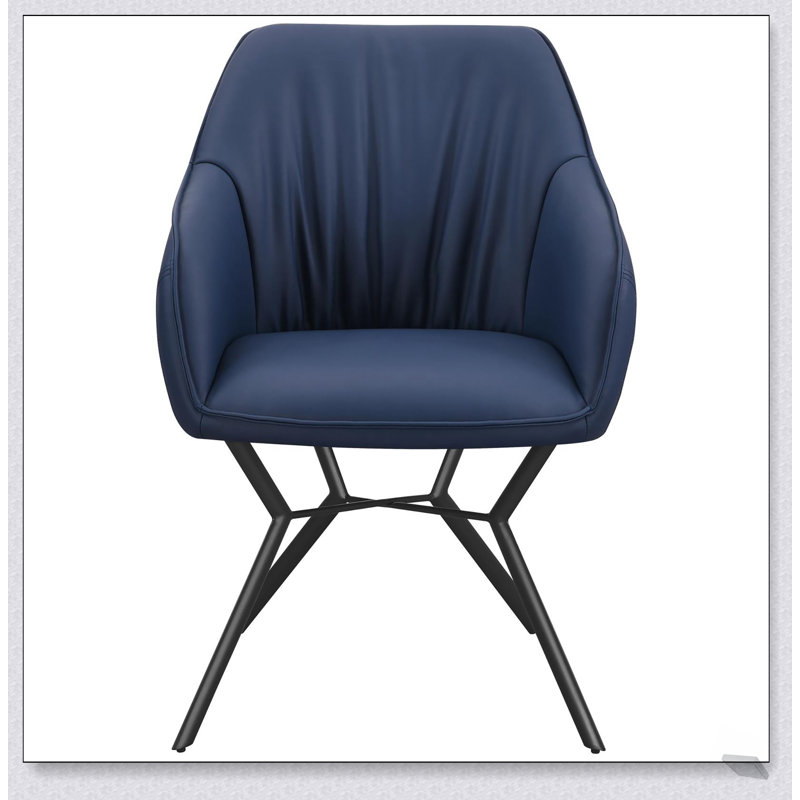 Chaises de salle à manger rembourrées bleues et bronze industriel (ensemble de 2) pour un confort et un style modernes