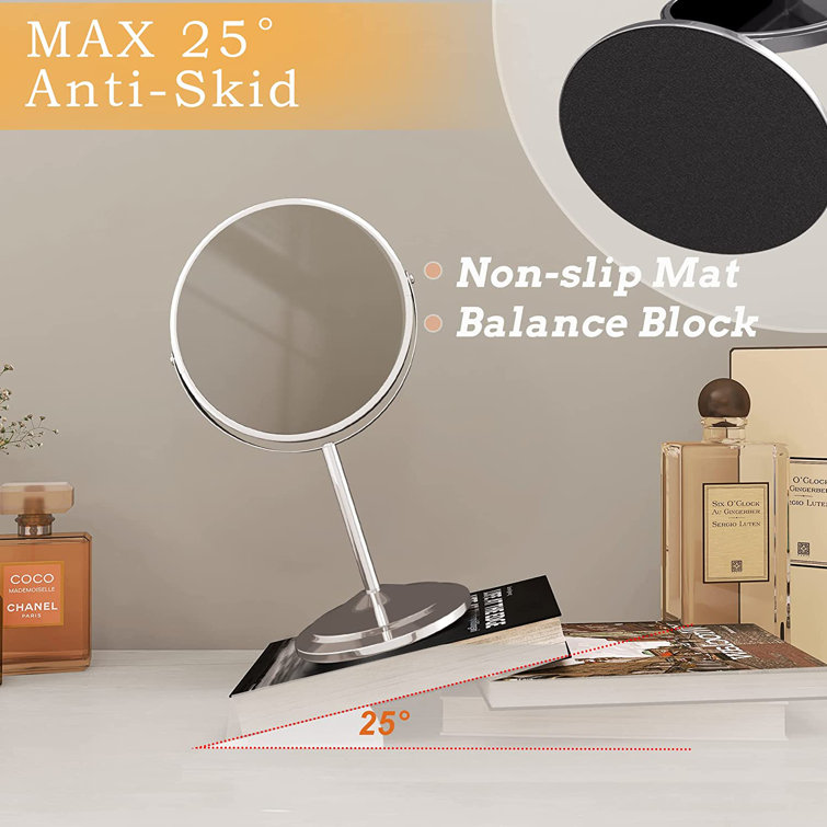 Ogonbrick Double Sided 1x/3x Magnifying Makeup Mirror Tabletop Vanity Mirror  360 Degree Swivel