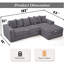 Canapé modulaire convertible avec poche latérale-1295837423