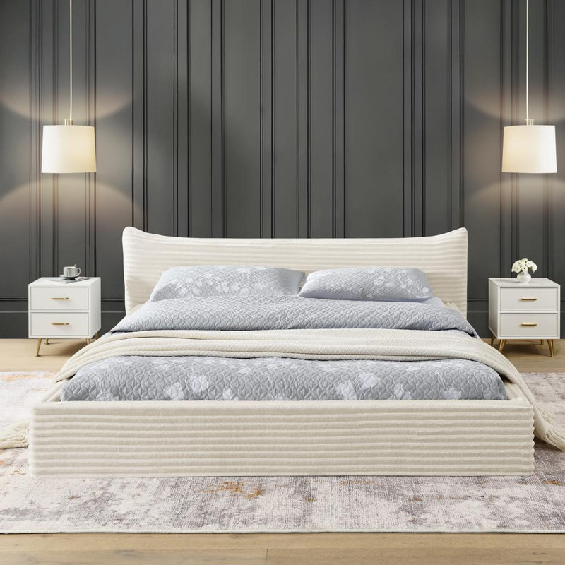 Queen Size Bed Frame (Beige)