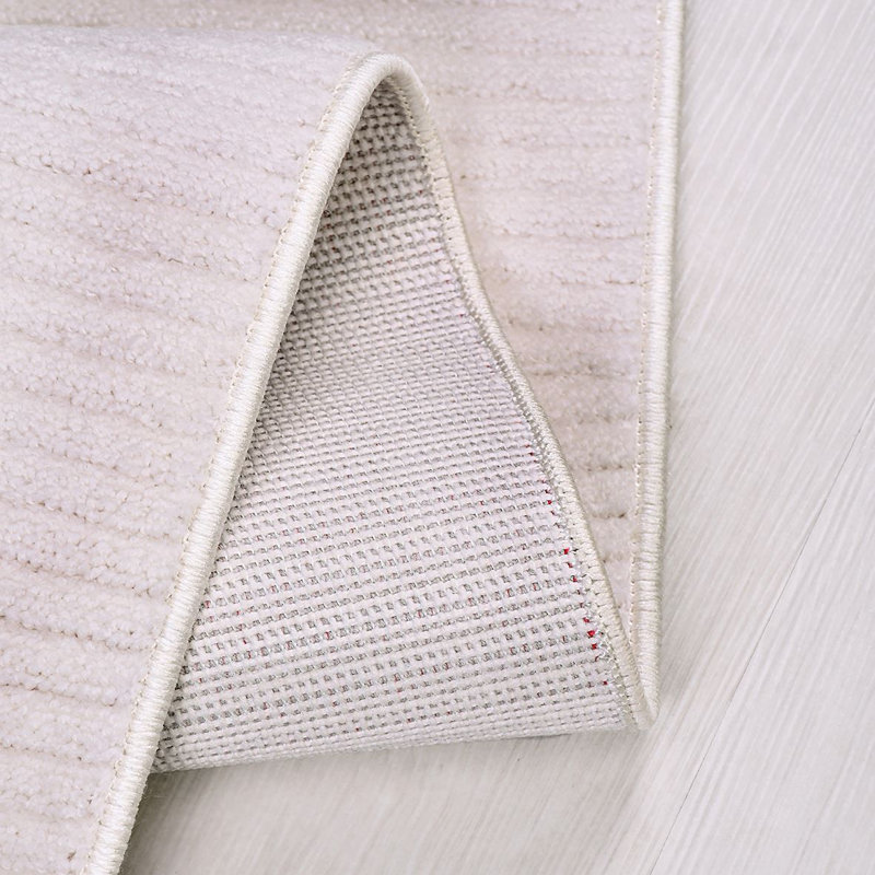 Tapis crème moderne antidérapant lavable à la machine, Tapis de couloir 3 pi 4 po x 8 pi 3 po