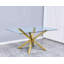 Ensemble de salle à manger rectangulaire en verre 63 po x 39 po avec chaises d'appoint en velours et base dorée-307159943-301132028