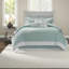 Oversized Aqua Cotton Bedding Set With Coastal Design