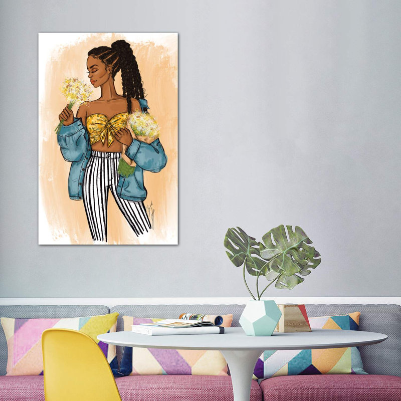 Daisy by Brooke Ashley - Wrapped Canvas Painting, 152.4cm H x 101.6cm W x 3.81cm D