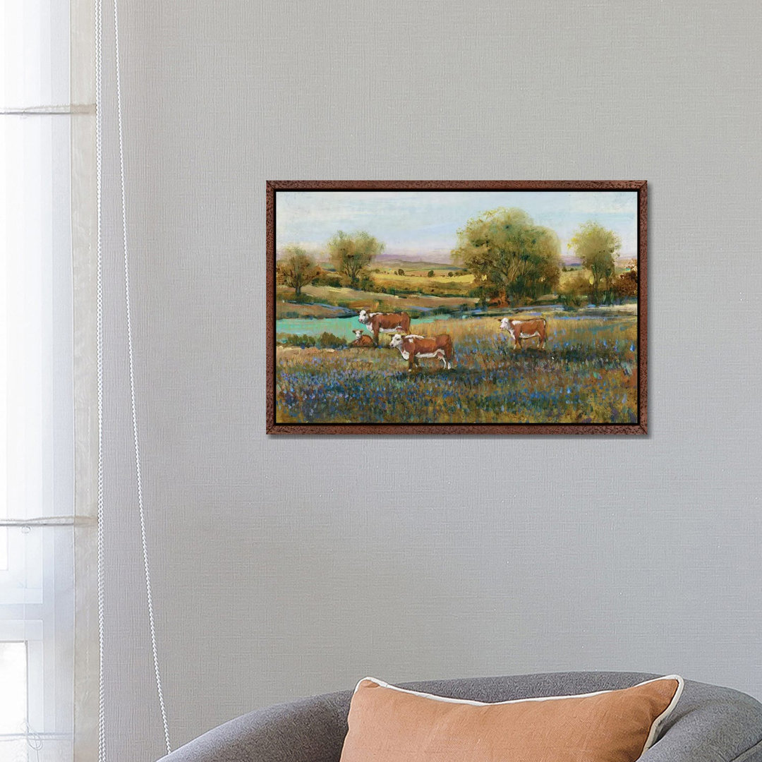 Field Of Cattle II von Tim OToole - Galerie-umwickelte Leinwand Giclée auf Leinwand