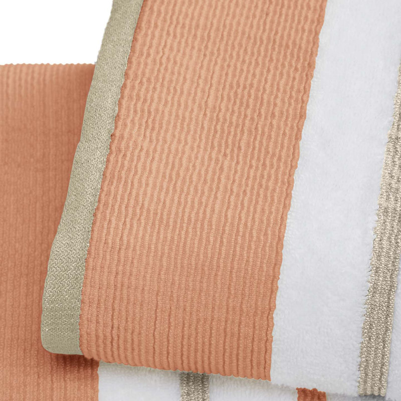 Coton décoratif de luxe Deanthony, Ensemble 6 serviettes de bain, Argile / taupe