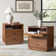 Lanfri Mid-Century 29'' H Nightstand Pull-Out Tray with USB and LED Light （Set Of 2）