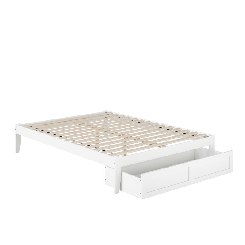 Aayanna Solid Wood Platform Storage Bed, Queen, White