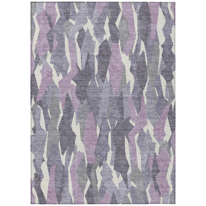 Machine Washable Indoor/Outdoor Bricen ACN2329 Stripes Rug, Rectangle 10' x 14'