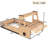 Twin-Size Kids Car Floor Bed with Storage Drawers, Window & Desk, Fun Child Car-Shaped Design, Natural-2042061764-2042061765