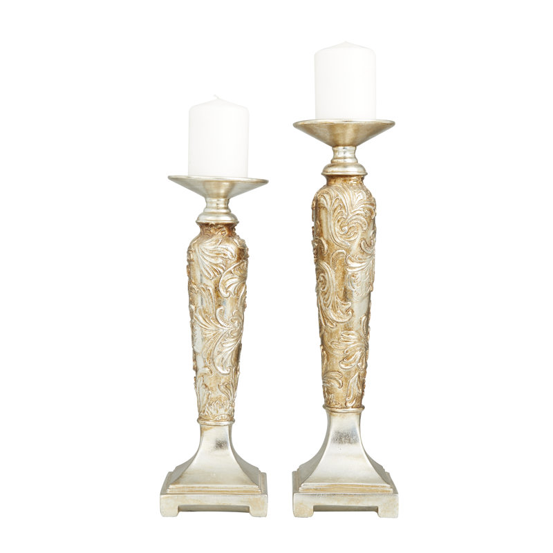Ensemble de chandelles de table en pierre 2 pièces