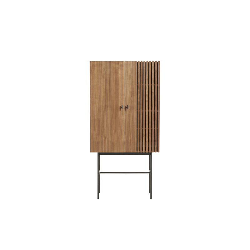 Array Highboard (80 Cm), Black/Walnut