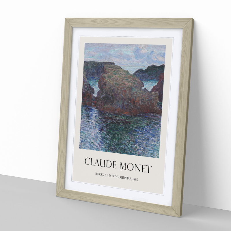 Rocks at Port Goulphar by Claude Monet - Picture Frame Graphic Art, 65cm H x 48cm W x 2cm D
