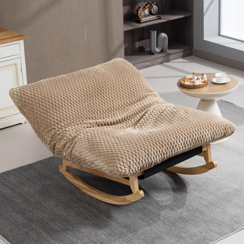 Fauteuil berçant adulte en velours côtelé, Kaki