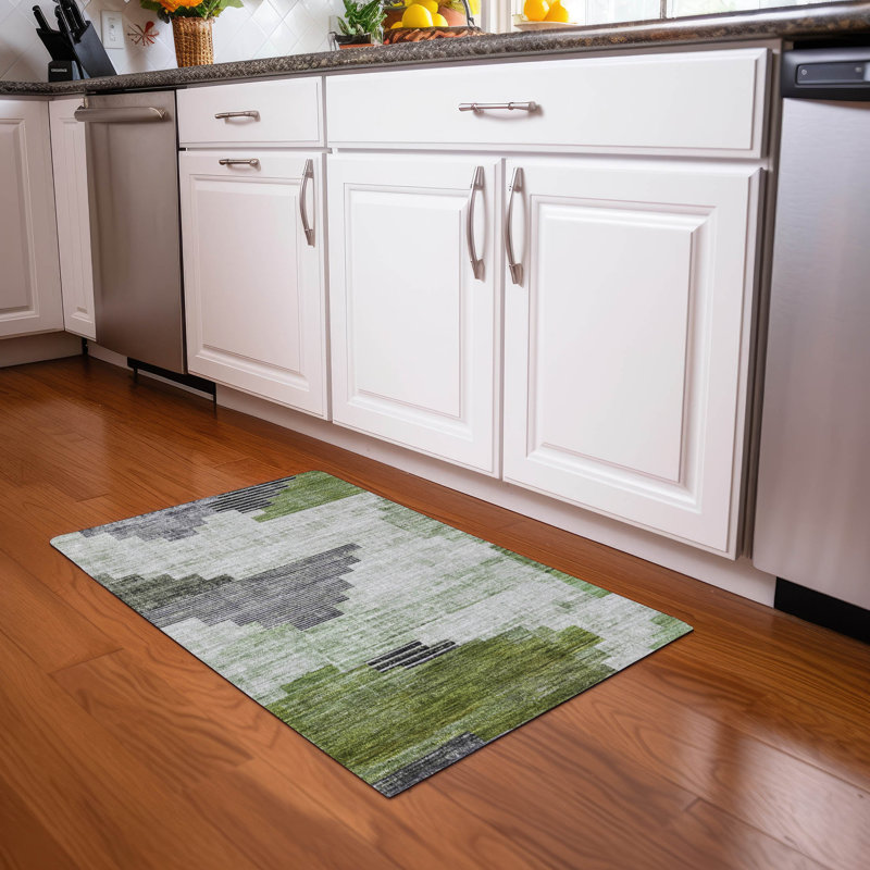 Tapis intérieur / extérieur lavable à la machine Xhevrie, Rectangle 1 pi 8 po x 2 pi 6 po