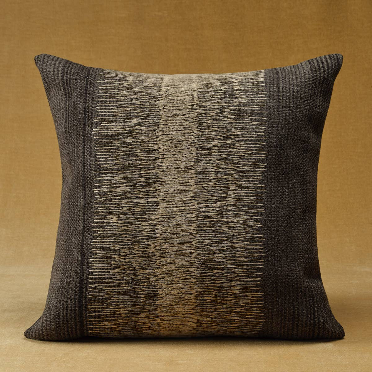 Gowan Handmade Ombre Lumbar Pillow, Black, Square 24", Pillow Cover Only - No Insert