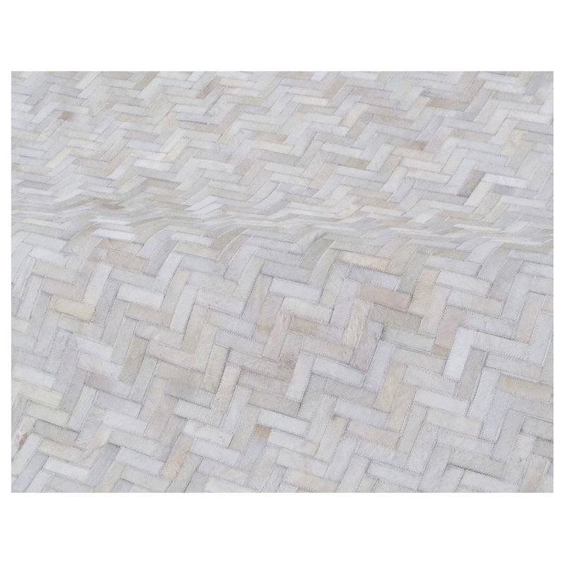 Mosaic Leather Chevron Area Rug, Rectangle 11'6" x 14'6"
