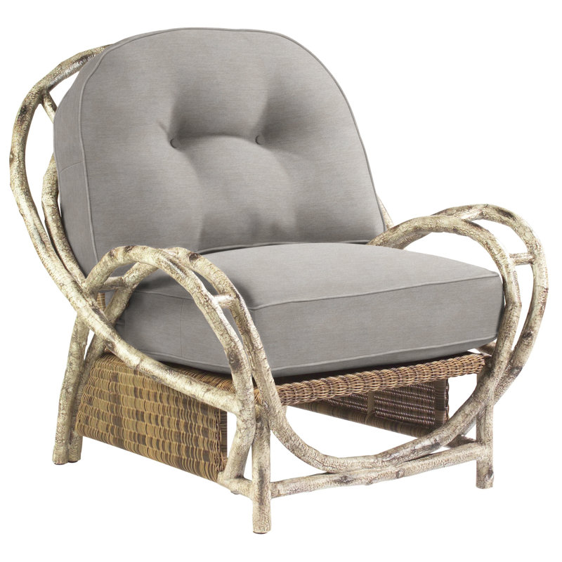 Chaise de patio avec coussins River Run, Lin Sunbrella® pierre