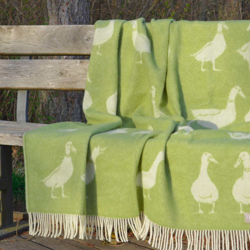 Green Duck Wool Throw