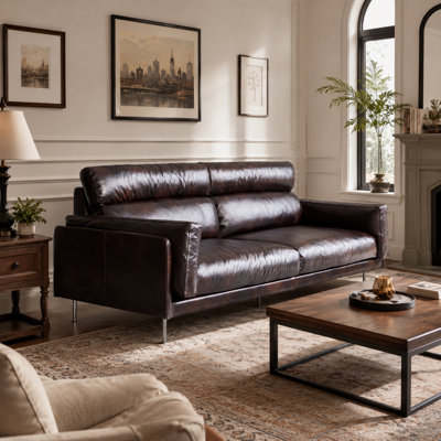 Modern Home Style Sofa with Soft Cushion Faux Leather Upholstery Comfortable and Stylish Seating for Living Room Decor
