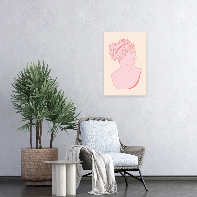 Buste rose classique élégant, minimaliste, style moderne, impression d'art mural, 24" H x 16" W