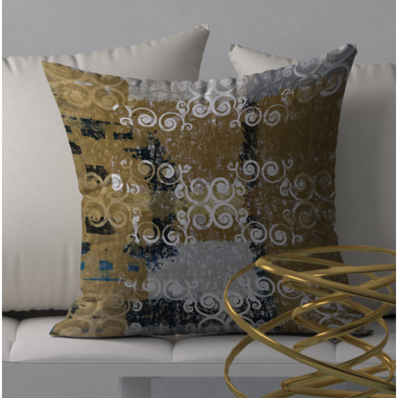 Abstract Reversible Throw Pillow, 20" x 20"