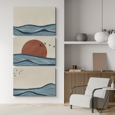 "Nautical Twilight Nautical Sea And Sun", 3 pièces