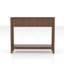 Console Mid-Century moderne cannelée avec 2 tiroirs et tablette ouverte, table d'entrée étroite à finition noyer, table de canapé mince pour le couloir, salon, petits espaces, assemblage facile
