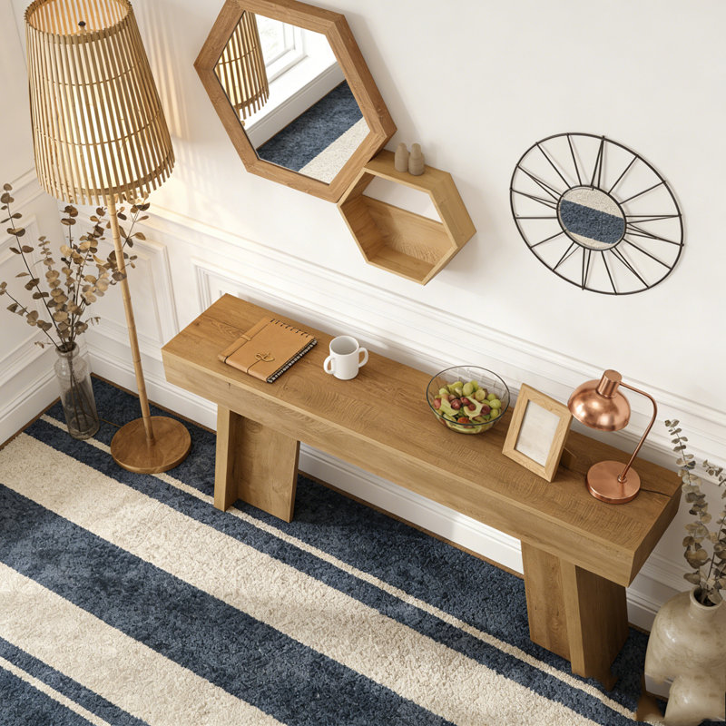 Farmhouse Narrow Entryway Table Behind The Couch